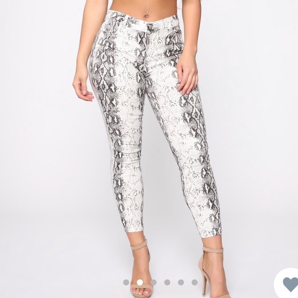snake print jeans